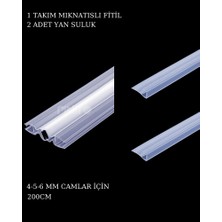 Glass Makro Duşakabin Mıknatıs 1 Takım Ve 2 Adet Duşakabin Suluk Fitili Set 200 Cm (4-5-6 Mm Camlar)