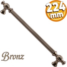Badem10 Kesir Mobilya Mutfak Dolabı Çekmece Dolap Kapak Kulpu Kulbu Bronz 224 mm Metal Kulp