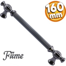 Badem10 Kesir Mobilya Mutfak Dolabı Çekmece Dolap Kapak Kulpu Kulbu Füme 160 mm Metal Kulp