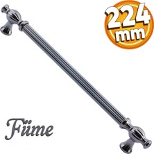 Badem10 Kesir Mobilya Mutfak Dolabı Çekmece Dolap Kapak Kulpu Kulbu Füme 224 mm Metal Kulp