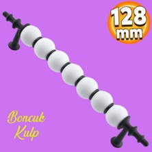 Badem10 Boncuk Mobilya Mutfak Dolabı Çekmece Dolap Kapak Kulpu Kulbu Siyah Beyaz 128 mm Polimer Kulp