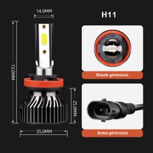 Teklight Pro LED Xenon Far Ampulü Mini Tip Zenon Şimşek Etkili Beyaz H1 / H11 / H7 / H4