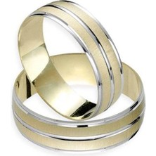 Gümüşcüm Loveme Gümüş Alyans Modeli Altın Kaplama Bay Nişan Yüzüğü