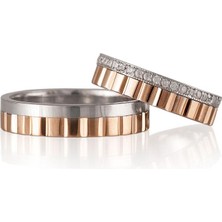 Gümüşcüm Masal Gümüş Alyans Modeli Taşlı Bay Alyans