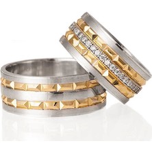 Gümüşcüm Paris Gümüş Alyans Modeli Altın Kaplama Bay Alyans