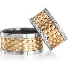 Gümüşcüm Mivara Altın Kaplama Bay Gümüş Alyans Modeli