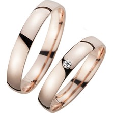 Gümüşcüm Roz Tek Taş Bay Gümüş Alyans Söz Yüzüğü