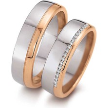 Gümüşcüm Sıra Taçlı Rose Model Bay Gümüş Alyans