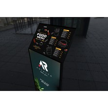 Ar Design - Ayaklı Bilgi Panosu  Işıklı ve Şarjlı (157X 47 cm ) Işıklı Reklam Panosu