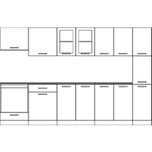 Visas Concept 320 Cm Hıgh Gloss Kapak Mürdüm- Elif Hazır Mutfak Dolabı- Kiler Modüllü