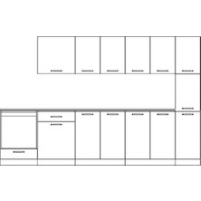 Visas Concept 320 Cm Beyaz-Atlantik Çam- Melek Hazır Mutfak Dolabı-Kiler Modüllü