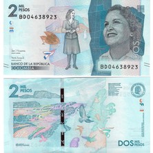 Emir Collection Kolombiya 2019 Yılı 2000 Pesos Yabancı Kağıt Para Çil (Unc) Koleksiyon Para