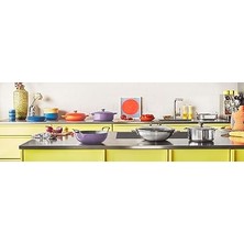 Le Creuset Yapışmaz Kaplamalı Wok 3 Katlı Paslanmaz Çelik, Cam Kapaklı, Çap 30 Cm, Indüksiyon Dahil Tüm Ocak Türleri Için Uygundur, Gümüş