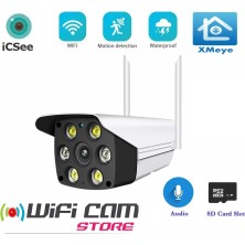 Wificam Plus Icsee Xmeye Uyumlu 1080P Wifi Akıllı Kamera LED Aydınlatma Hareket Algılama  Ses Sd Karta Kayıt ve Canlı Izleme