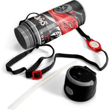 Yaygan Coral High Kids Siyah Kırmızı Anime Araba Desenli Pipetli Alüminyum Matara 600 ml 11936