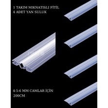 Glass Makro Duşakabin Mıknatıs 1 Takım ve 4 Adet Duşakabin Suluk Fitili Set 200 cm (4-5-6 Mm)