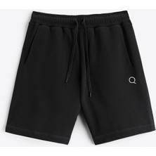 Qmari Erkek Regular Fit Cepli Şort | Yan Panelli | Beli Lastikli Spor Şort| Nakişli Q Logo SRT5001
