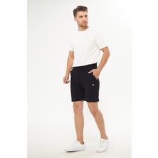 Qmari Erkek Regular Fit Cepli Şort | Yan Panelli | Beli Lastikli Spor Şort| Nakişli Q Logo SRT5001