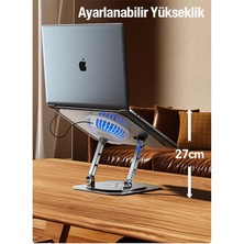 Polhammobile Polham 11-17 Inch Yükseklik Ayarlamalı, Soğutuculu Tablet ve Laptop Standı, 360 Derece Dönebilen