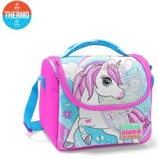 Yaygan Coral High Kids Mavi Neon Pembe Unicorn Desenli Thermo Beslenme Çantası 11711