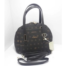 Armine 344 Kadın Baskılı El & Omuz Çantası Kahve Baskılı