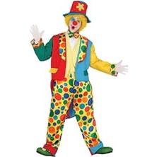 Rengarenk Kostüm Çeketli Palyaço Kostümü Yetişkin