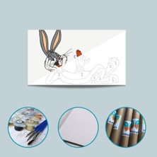 Hobi Art Market Bugs Bunny Çocuklar Için Tuval Kağıdından Sayılarla Boyama Seti Boya ve Fırça Dahil (Kasnaksız)