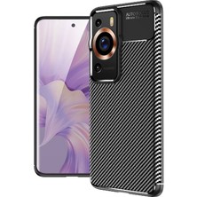 Wowacs Huawei P60 Pro ile Uyumlu Kılıf Focus Karbon Tasarım Telefon Kılıfı Kapak