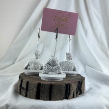 Oasis Decoration Gri Eskitme David, Cupid (Melek) ve Apollo Kaideli Heykel 3'lü Not Tutucu Set, Fotoğraf Tutucu