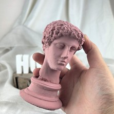 Oasis Decoration Antik Pembe Hermes Heykel Büst Biblo 13 cm