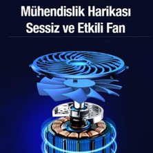 Coofbe Profesyonel Laptop Soğutucu 2 USB Giriş Rgb Işıklı Göstergeli 5 Fanlı 7 Farklı Yükseklik Ayarlı