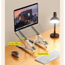 Coofbe Metal Katlanabilir Taşınabilir 6 Kademe Yükseklik Ayarlı Laptop Standı Ayarlanabilir Tabanlı