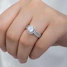 Gumush Gümüş Tek Taş Kadın Yüzük