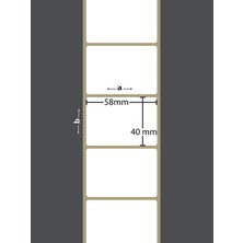 Özfiliz Mağaza Ekipmanları 40X58 mm Lamine Termal Barkod Etiketi Yaıpışkanlı Etiket, Raf Önü Etiketi (1 Rulo = 500 Adet)