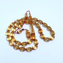 Tesbih Rüyası Şeffaf Usta Işçilikli Sistemli Ateş Kehribarı Tesbih