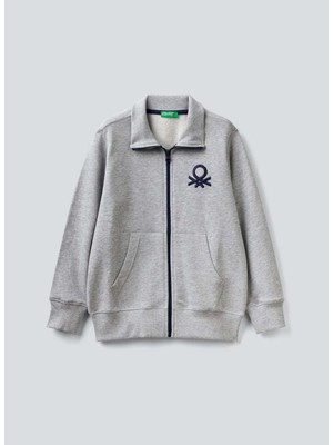 Benetton Erkek Çocuk Gri Melanj Sweatshırt 3J68C501B 501