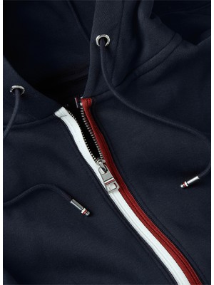 Tommy Hilfiger Fermuarlı Yaka Mavi Erkek Sweatshırt MW0MW31507DW5