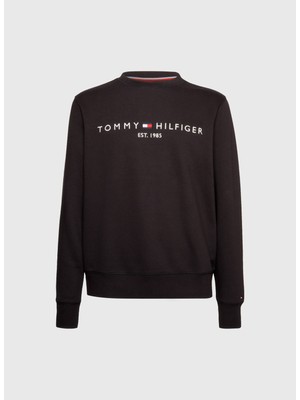 Tommy Hilfiger Bisiklet Yaka Siyah Erkek Sweatshırt MW0MW11596BDS