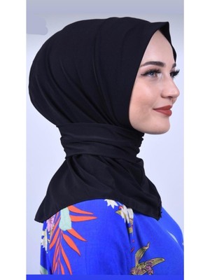 Nowa Scarf Çıtçıtlı Hazır Şal Eşarp Hijab Siyah