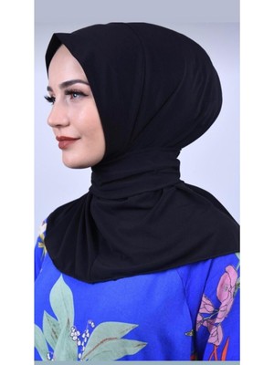 Nowa Scarf Çıtçıtlı Hazır Şal Eşarp Hijab Siyah