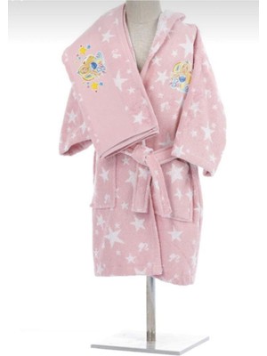 Özdilek 7-8 Yaş Barbie Star Free Set Çocuk Bornozu Kapşonlu Havlulu Pembe 7-8 Yaş Özdilek Çocuk Bornozu