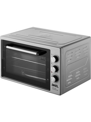Akel Lambalı, Termostatlı, Saatli, Çift Tepsili 38 Litre Midi Fırın Af380l - Gri