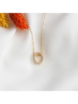 Glorria Gümüş O Harfi Taşlı Kolye