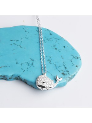 Glorria Gümüş Balina Kolye