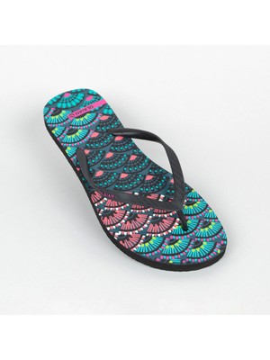 Decathlon Olaian Kadın Parmak Arası Terlik - Renkli Baskılı - 120