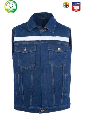 Myform Kot Iş Yeleği Myform 9128 Sona Denim 12 Ons Renk Mavi