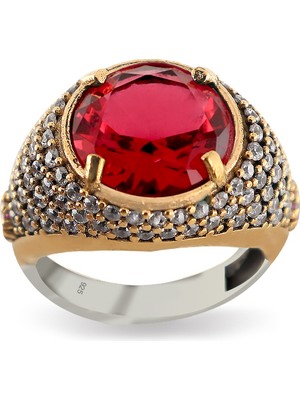 Silveranka 925 Ayar Gümüş Otantik Yakut Yüzük