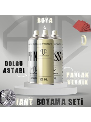 Art Of Colour Sprey Jant Boyası-Dolgu Astarı-Vernik Jant Boyama Seti