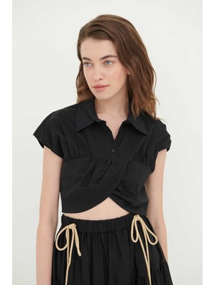 ROMAN Crop Bluz Siyah Y2313002_001