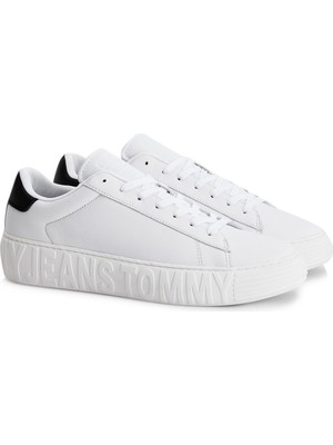 Tommy Hilfiger Tommy Jeans Leather  Outs Beyaz Erkek Sneaker